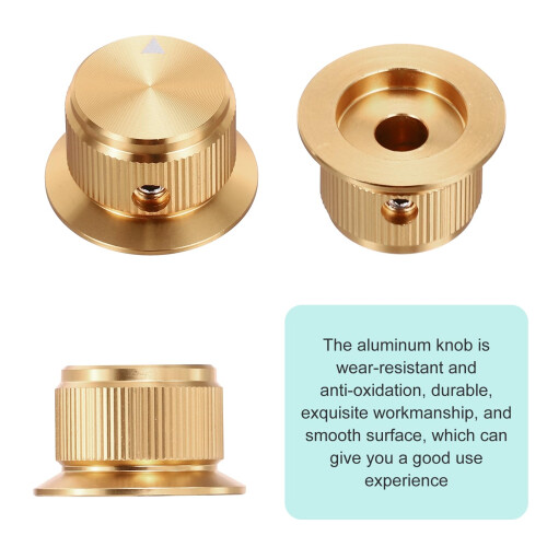sourcing map 4Pcs Aluminium Potentiometer Knobs 1/4" Volume Tone Control Top Hat Knobs with L-Type Hexagonal Wrench for Guitar Instruments Audio Mixe 2
