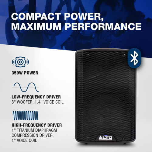 ALTO TX408 350W 8" Powered PA Speaker 1