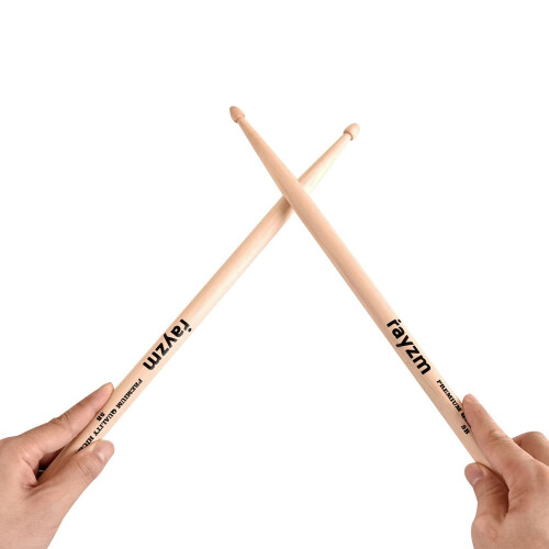 rayzm Drum Sticks 5B, Solid American Hickory Drumsticks/Beater Sticks, Wood Tips 2
