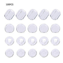 100 Pcs Silicone Clip-on Earring Pads Comfort Cushions for Clip Earrings
