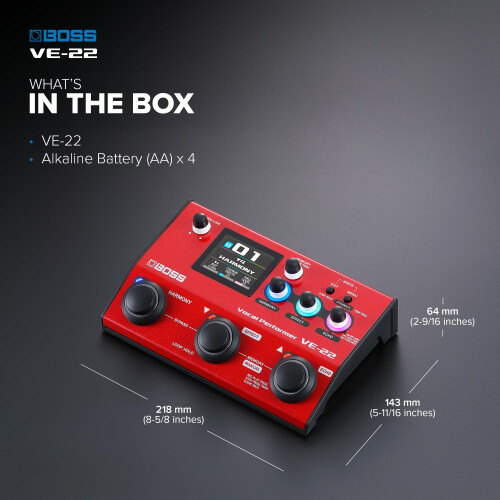 BOSS VE-22 Vocal Performer | Advanced Multi-Effects Processor for Singers | Powerful Harmony & Doubling Functions | Auto Pitch Correction | Ideal for 2