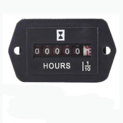 DC 12V-36V Fully Sealed Mechanical Hour Meter, High Accuracy Rectangle Time Counter for Engineering Machinery