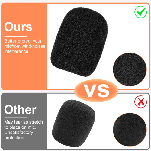 LICQIC Headset Microphone Foam Cover, Mini Windscreens Sponge, 20 Pcs 2