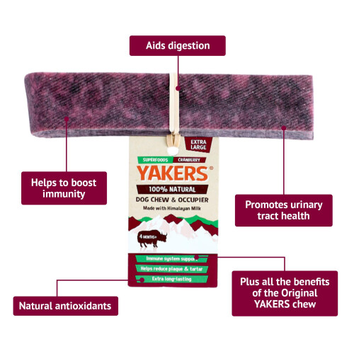Yakers YAKERS Cranberry Dog Chew Extra Large 1