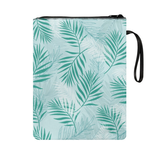 Palm Leaf Print Polyester Zip Book Sleeve 1