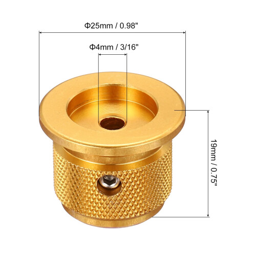 sourcing map 2 Pcs Aluminium Potentiometer Knobs, 3/16" (4mm) Universal Volume Tone Control Knobs for Guitar, Bass, 3/4" Gold 1