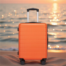 (20 Inch) 20/24/28 Inch Orange Hard Shell Luggage Lightweight ABS Suitcases with Silent Wheels & Combination Locks