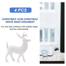 2 Pcs Miniature Plastic Reindeer Figurine Holiday Desktop Ornament for Living Room Tabletop Decor