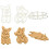 Conjunto de 3 Cortadores de Biscoito de Plástico em Formato de Corgi 2