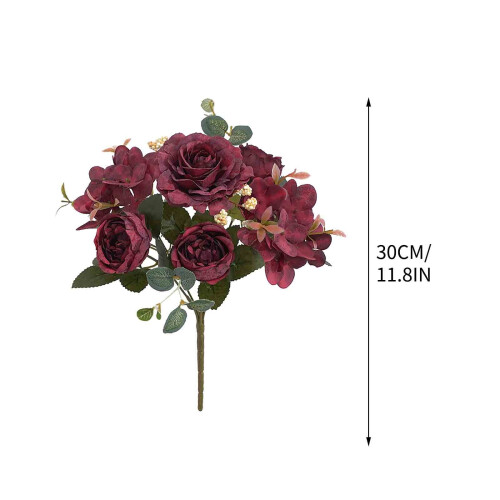 Buchet artificial cu bujori și hortensii – 6 tulpini 2