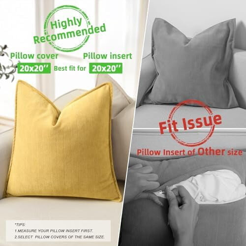 Housses de coussin en chenille 50 x 50 cm (lot de 2) 1