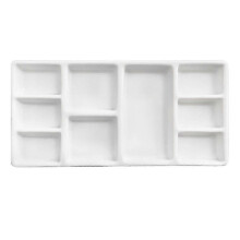 White Rectangular Ceramic Paint Palette Pigment Tray for Oil Painting