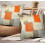 Ensemble de 2 housses de coussin en velours orange et gris, 50 x 50 cm 4
