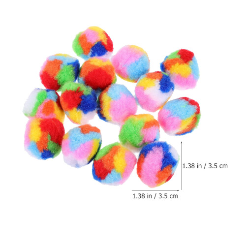 Cat toy yarn puff balls rainbow 20 pcs 1