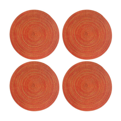 Runde Platzsets, 4er-Set, 38 cm Durchmesser, geflochtene Baumwolle 1