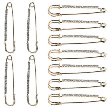 12Pcs Rhinestone Safety Pins Clothing Fixing Brooches for DIY Sewing Crafts