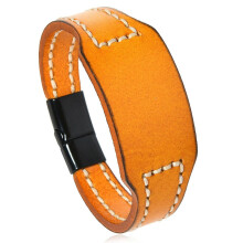 Artisanal Stitched Leather Cuff Bracelet Customizable Sizing For Modern Lifestyle Comfortable Daily Wear Accessory