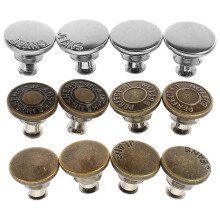 12Pcs Adjustable Jean Button Pins No Sew Pant Waist Tightener Buttons for Jeans Pants