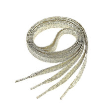 1.1m Golden Glitter Flat Shoelaces Colored Bootlaces for Sneakers Shoes