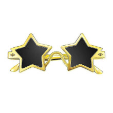 Gold Black Yellow Star Sunglasses for Men Kids, Funny Costume Sunglasses for Disco Birthday Party