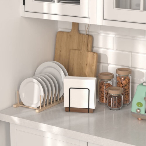 Porte-serviettes en bambou et fer – Modèle de table sur pied 2