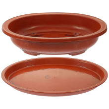 1 Set Large Capacity Oval Garden Plastic Planter Household Bonsai Pot Gardening Container