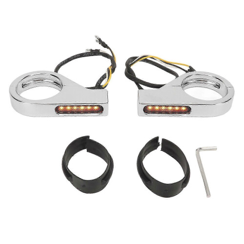 Front Fork LED Turn Signal Light High Brightness Stability Clamp Indicators Lights for 41MM Fork