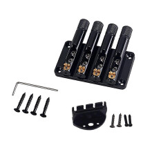 4 String Guitar Bridge Replacement Parts for w/ L Shaped Wrench Screws for Cigar