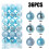 Christmas Ball Ornaments Light Blue 4 cm Shatterproof Set 2