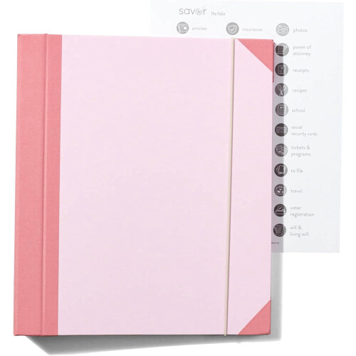 Carpeta extensible encuadernada en tela para documentos importantes 1