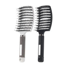 2 Pack Boar Bristle Hair Brush, Curved And Vented Detangling Hair Brush C