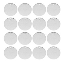 100pcs Round Stamping Blanks Stainless Steel Blank Dog Tags with Hole Metal Polished Tags for Key Rings and Jewelry Making 25mm