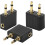 Flying Headset Adapter Stereo Auxiliary Jack Headset Adapter (black) (3pcs) 1