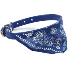 Pet Collar - ZGEER - Triangle Scarf - Blue - Adjustable - PU Leather - 37x1.5 cm