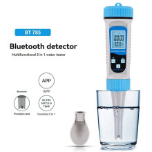 5-v-1 tester kvality vody TDS pH EC slanosť teplota