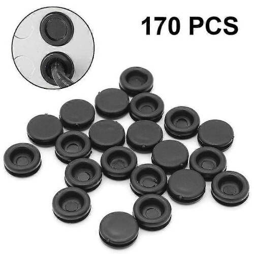 Luxora 170 Piece Rubber Grommet Firewall Hole Plug Assortment Kit Set