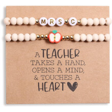 Personalisiertes Lehrerarmband-Set – Initialen Frau/Fräulein/Ms.