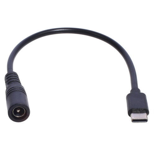 DC-strømadaptersett 5,5 x 2,1 mm til USB-C