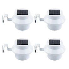 Luxora 4 Pcs Solar Gutter Led Lights-white/black Solar Night Lights