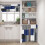 Navy Blue Geometric Kitchen Curtains Set 36 inch 2