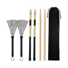 6 Pieces Jazz Drumsticks Set 5a Drumsticks Retractable Drum Wire Brushes Sticks ,adults,rock Band