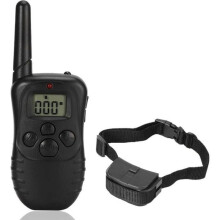 300M fjärrstyrt elektriskt hundhalsband med stötar och vibrationer, regntätt hundträningshalsband med LCD-skärm