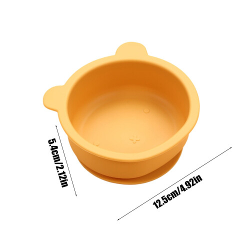 Silica Bowl Food Grade Bear Shape with Suction Base 2