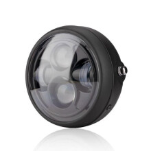 Round 16.5cm LED Motorcycle Headlight, Universal Front, White/Black/Multicolor, Multisport Headlamp