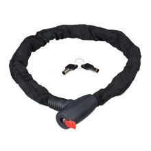Relaxdays Bicycle Lock, Padlock, Anti-theft Chain, Motorcycle, 100 cm Long, Motorcycle, 2 Keys, Black