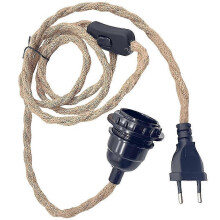 E27 Lamp Socket Pendant Light with Plug, E27 Lamp Holder with Cable and Switch 4.5 M Rope Pendant Li