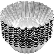 50 Pieces Silver Stainless Steel Pie Pan, Bowl - Egg Tart Paper Cake Mold, Cracker Mold Pudding Mold Baking Tool