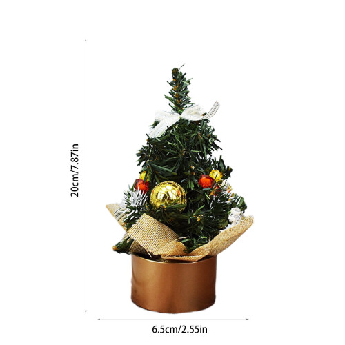 Mini Christmas Tree Gold Artificial Tabletop 12 inches 2