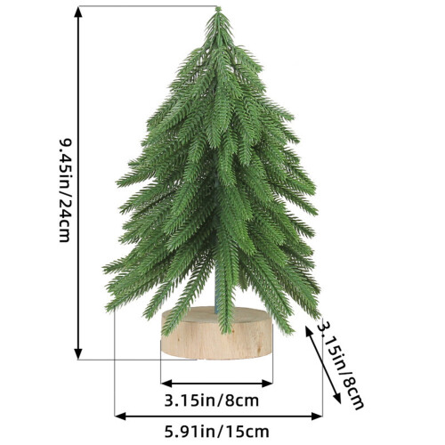 Mini Christmas Tree with Wooden Base 12 Inches 2