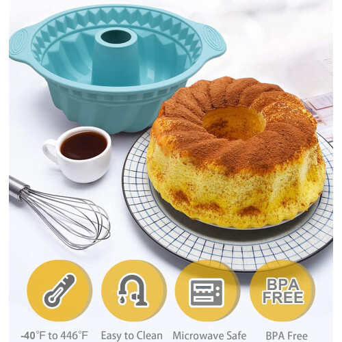 Gray Silicone Cake Pan Non-Stick Fluted Tube Design 1